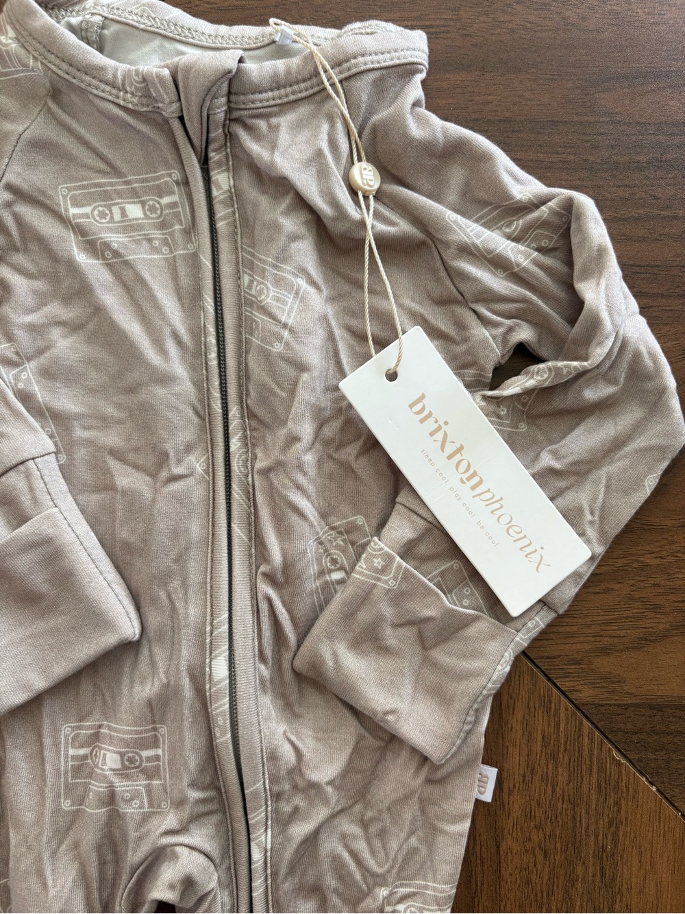 Brixton Phoenix Taupe Neutral Zippered Onesie